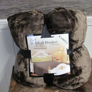KARINA CAL/KING MINK COLORED THROW BLANKET NIP